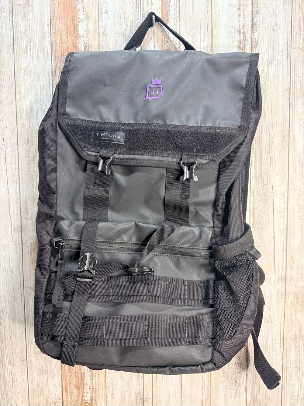 Timbuk2 Black Backpack with Purple Twitch Logo